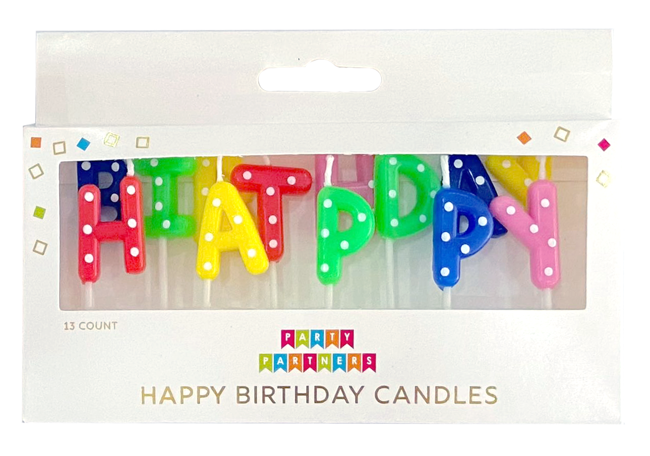 Happy Birthday Dotted Candle Set